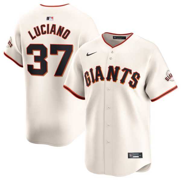 Men%27s San Francisco Giants #37 Marco Luciano Cream Cool Base Stitched Baseball Jersey Dzhi